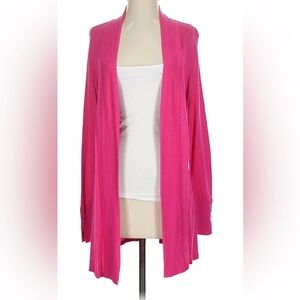 White House Black Market Fuchsia Open Front Cardigan